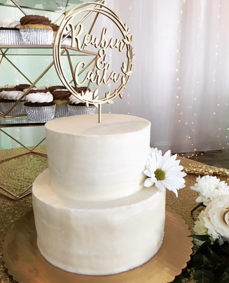 White wedding cake