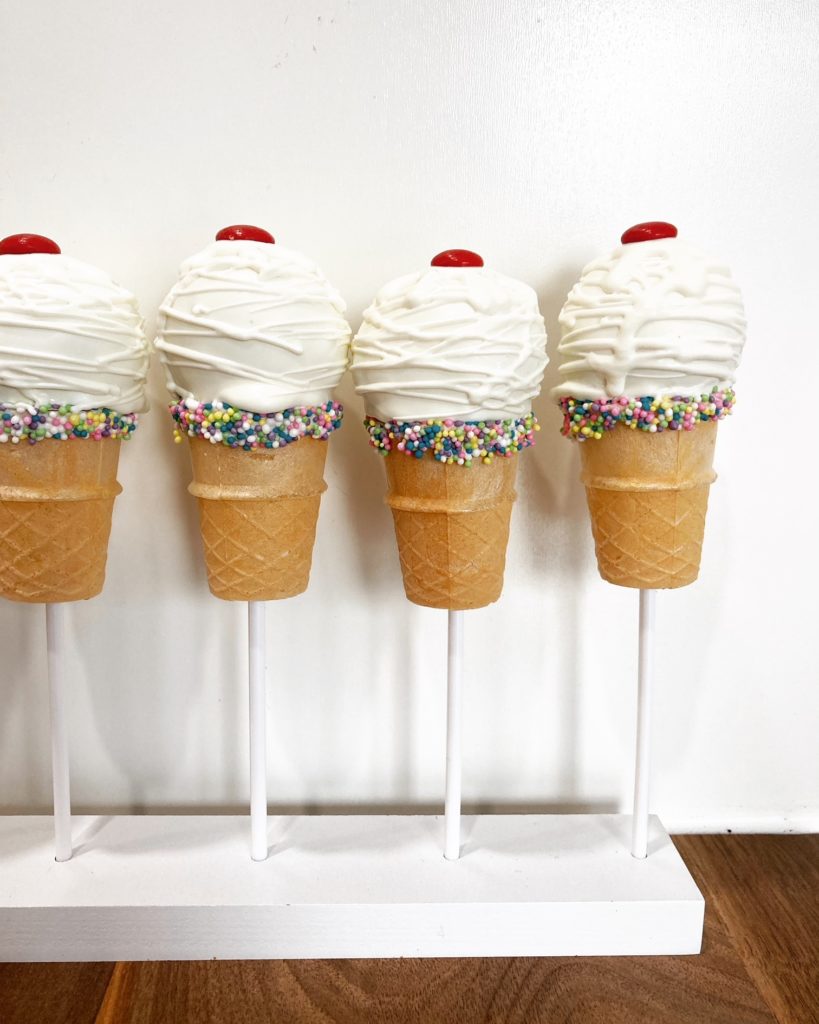 Ice cream cone cake pops