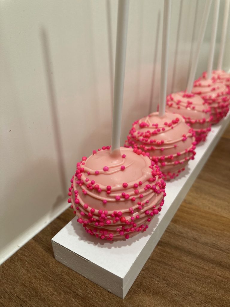 Pink cake pops