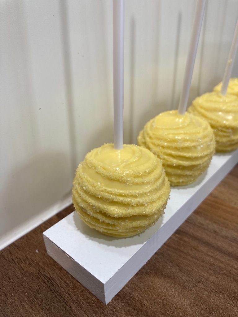 Yellow cake pops