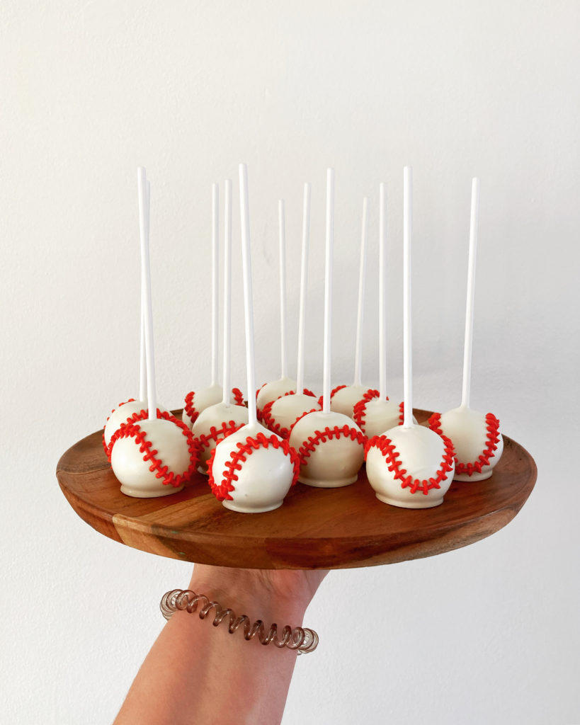 Baseball cake pops