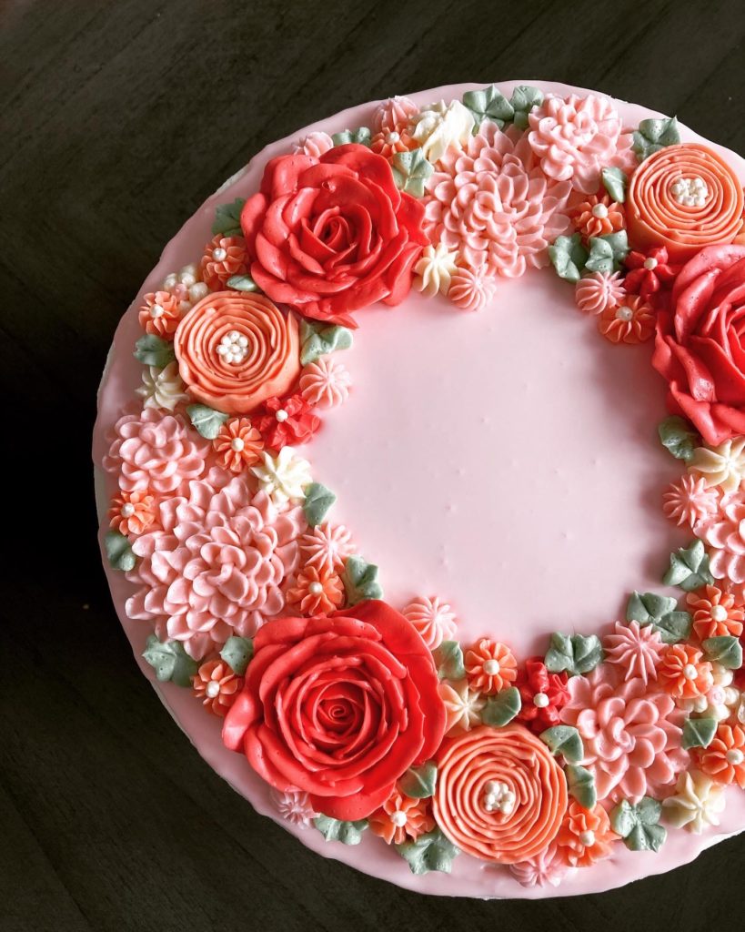 Floral cheery cake