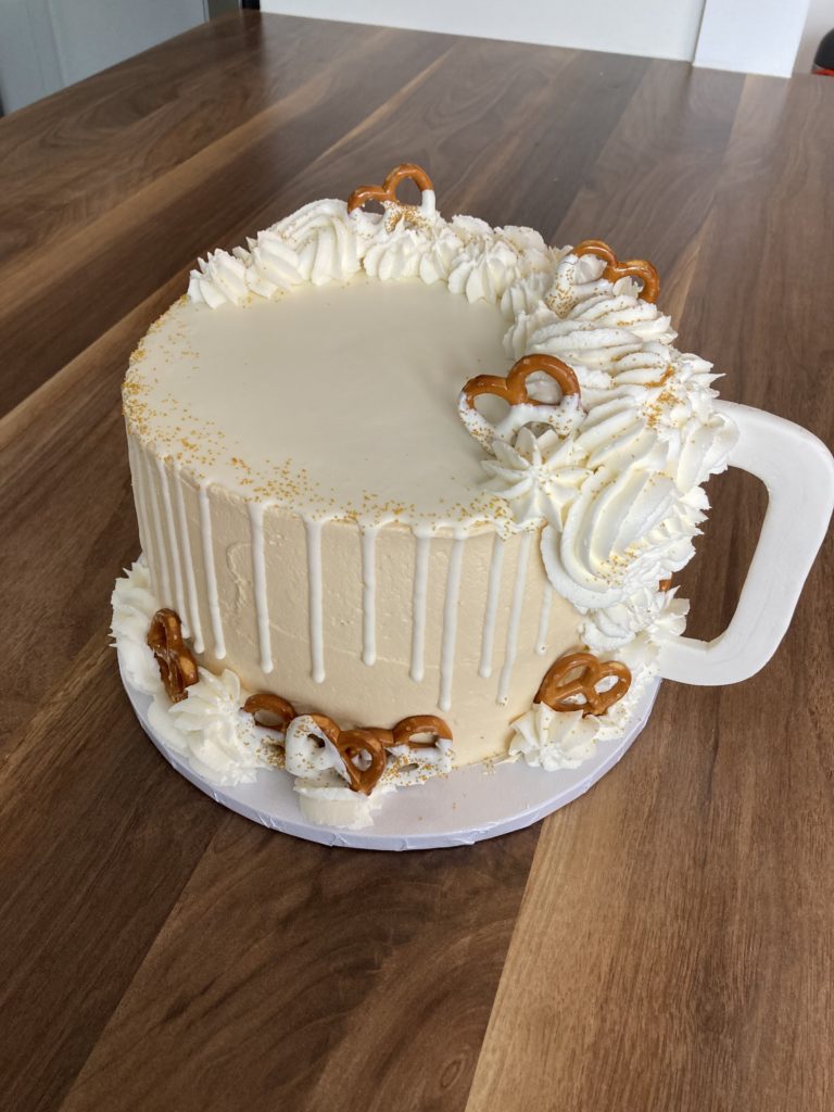 Mug of beer cake