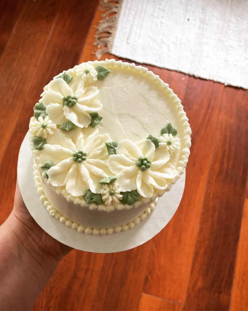 White floral cake