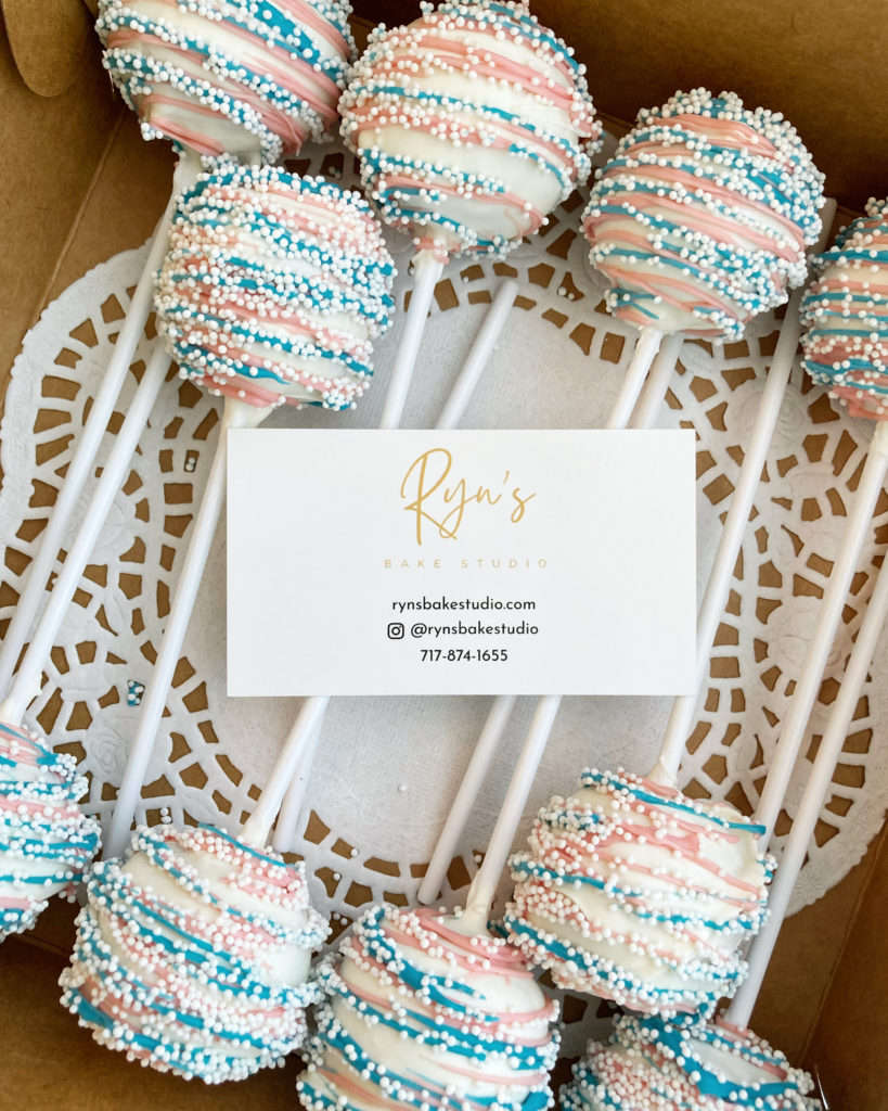 Gender reveal cake pops