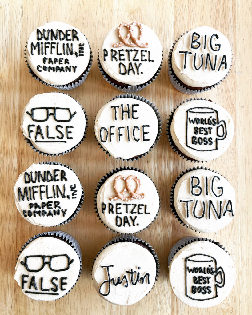 The Office TV series themed cupcakes