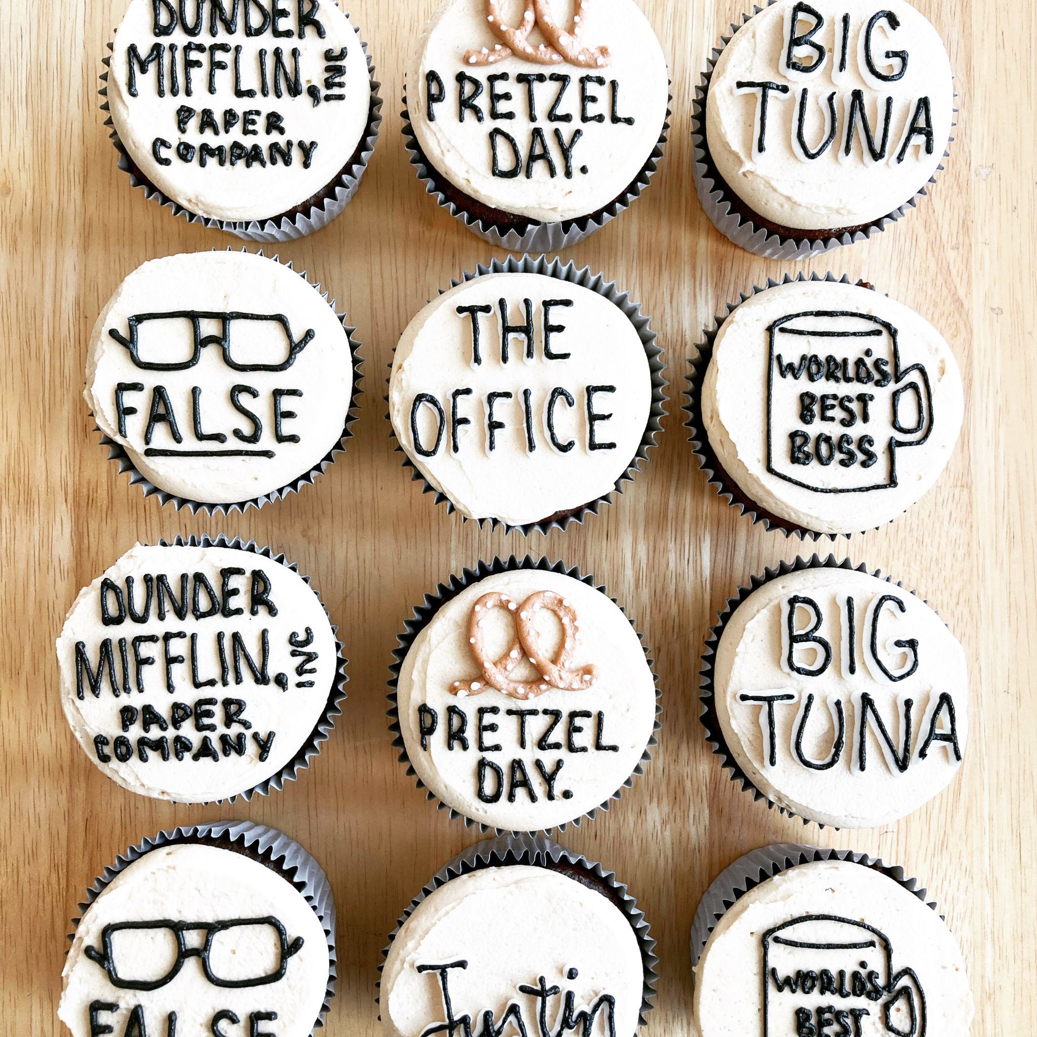 The Office TV series themed cupcakes