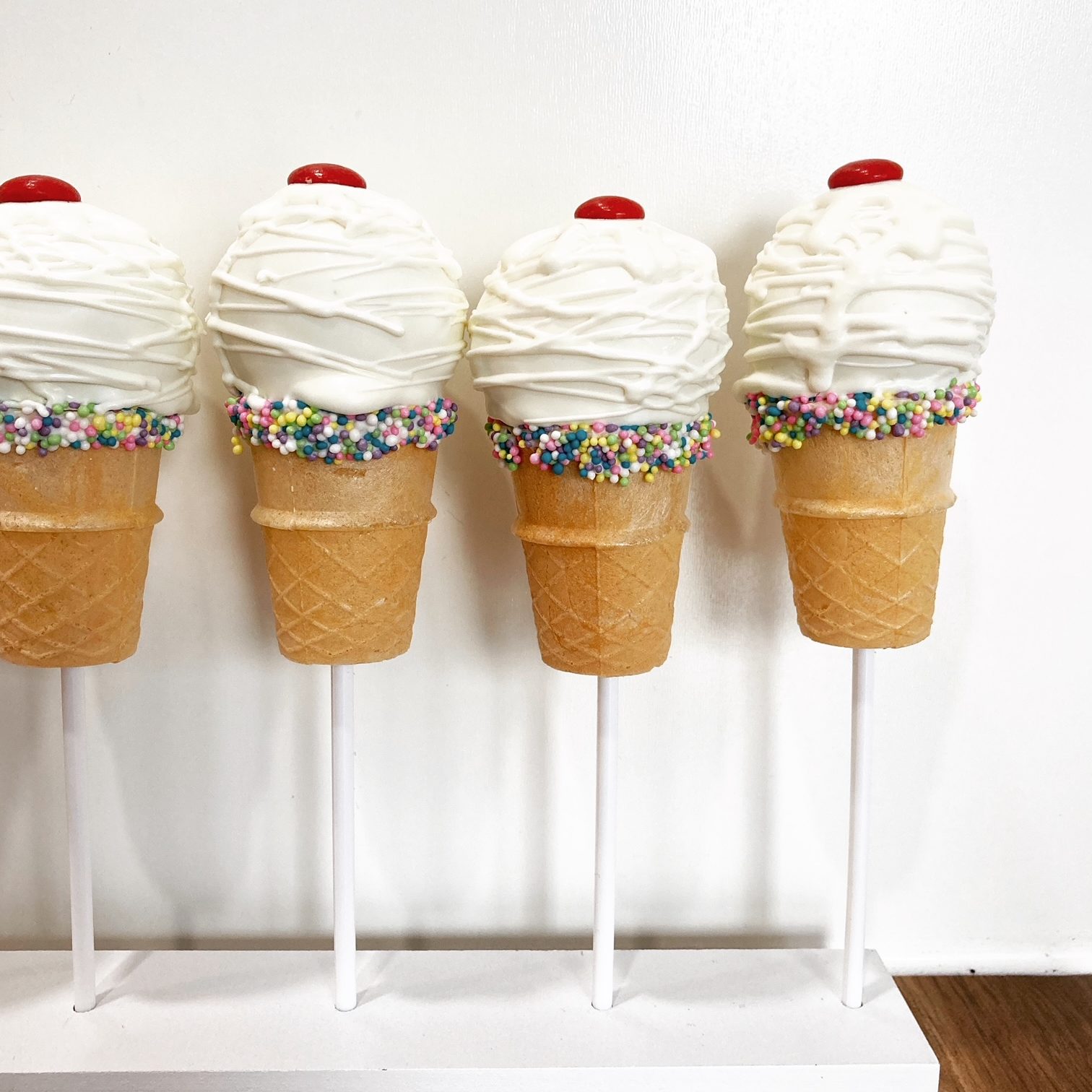 Ice cream cone cake pops