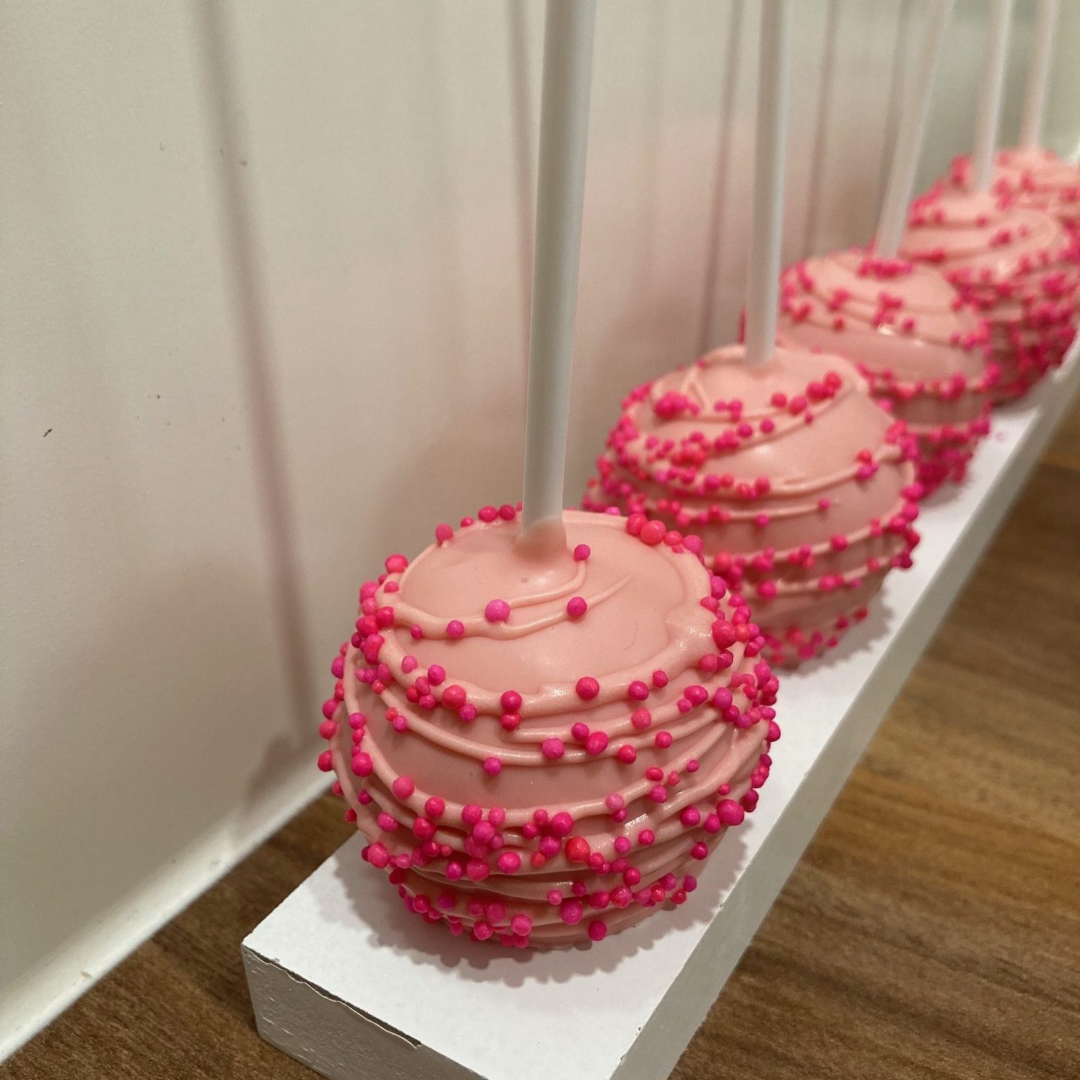 Pink cake pops