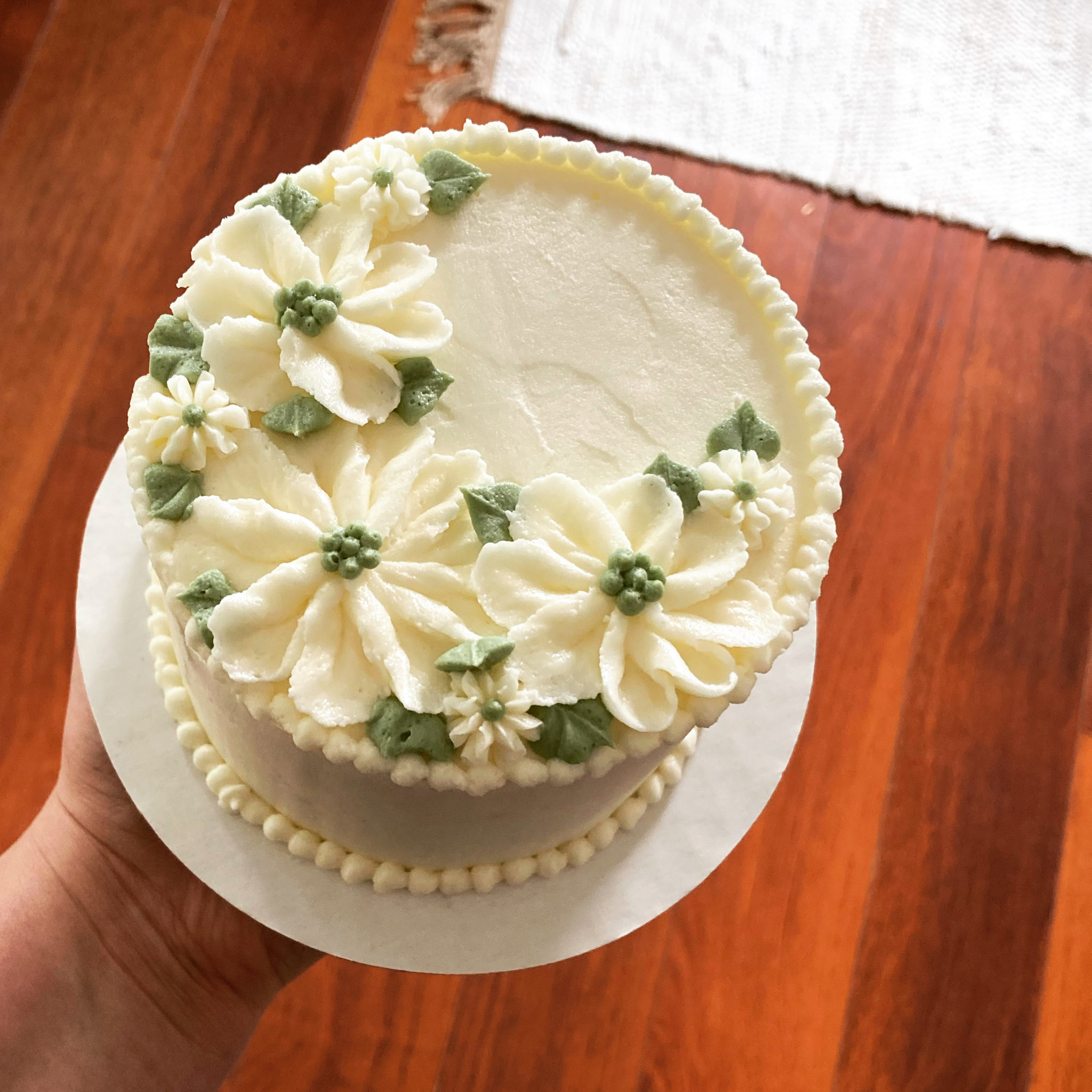 White floral cake